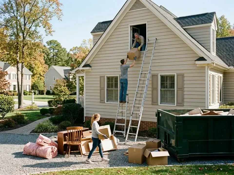 attic-storage-clearing-day-a-w-010 — detailed close-up, 40 Yard Roll-off Dumpster Rentals in Sturgeon Bay