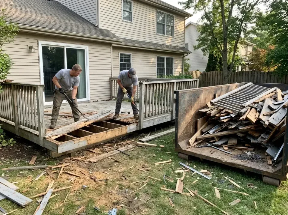 deck-demolition-backyard-renov-009 — before and after result, 40 Yard Roll-off Dumpster Rentals in Sturgeon Bay