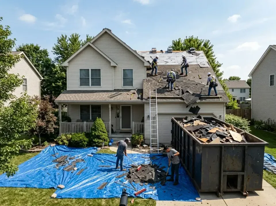 roof-replacement-debris-remova-004 — frequently asked questions, 40 Yard Roll-off Dumpster Rentals in Sturgeon Bay