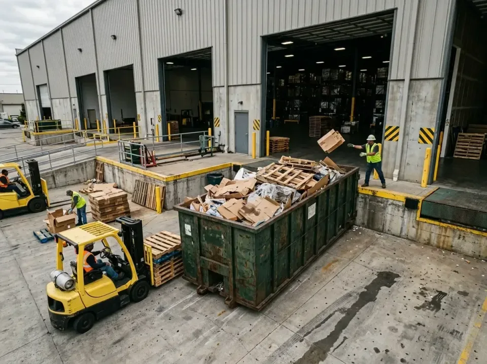 warehouse-loading-dock-waste-d-006 — featured hero banner, 40 Yard Roll-off Dumpster Rentals in Sturgeon Bay